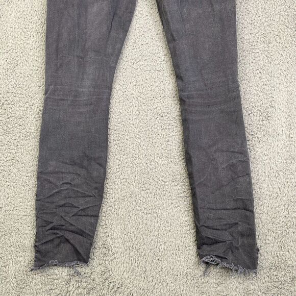 Mother Pants Women’s 26 Black The Stunner Zip Ankle Step Fray Not Guilty Grunge - Picture 14 of 14